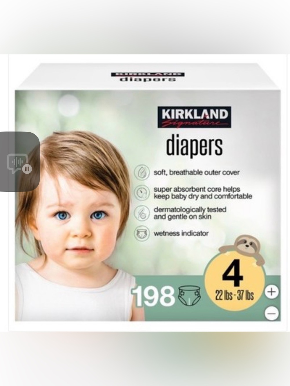 Kirkland Signature Diapers Size 4 — Green and Yellow Pack